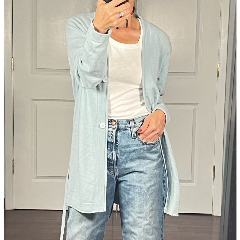 Cashmere Boutique 100% cashmere longline cardigan self tie sweater size … - Picture 5 of 12